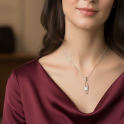 Yuva Bub Sterling Silver Pendant with chain (Chain Length 18 inches)